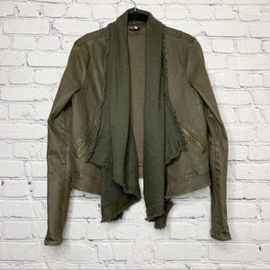 Free People Moto Drape Front Jacket Green